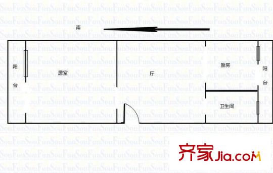南江西里戶型圖戶型圖 1室1廳1衛(wèi)1廚