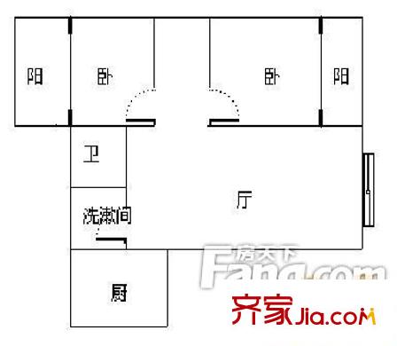 祥和里戶型圖戶型圖 2室1廳1衛(wèi)1廚