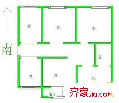 翠亨村紅樓戶型圖戶型圖 3室1廳2衛(wèi)1廚