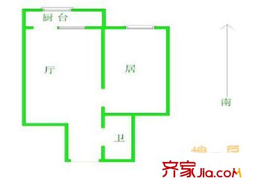 翠亨村紅樓戶型圖戶型圖 1室1廳1衛(wèi)1廚