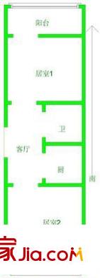 華寧南里戶型圖戶型圖 2室1廳1衛(wèi)1廚