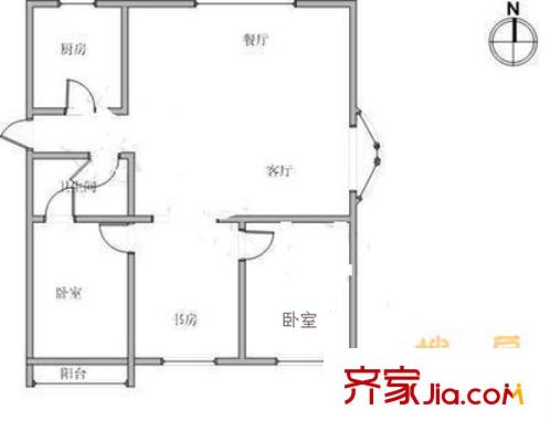 華寧南里戶型圖戶型圖 3室2廳1衛(wèi)1廚