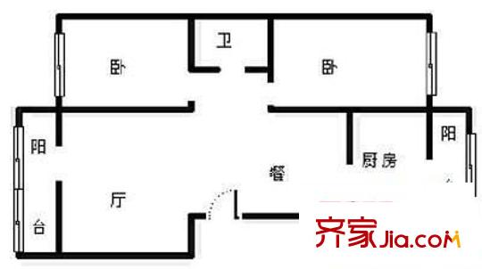 博泰名居戶型圖戶型圖 2室2廳1衛(wèi)1廚