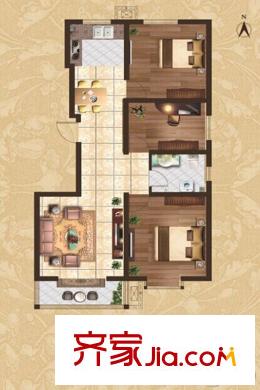 大悅福園標(biāo)準(zhǔn)層C戶型 3室2廳1衛(wèi)1廚