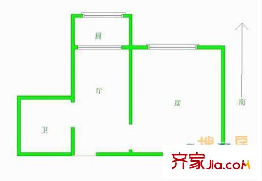 川南里戶型圖戶型圖 1室1廳1衛(wèi)1廚