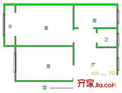 久仰里戶型圖戶型圖 2室1廳1衛(wèi)1廚