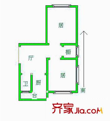 明溪里戶型圖戶型圖 2室1廳1衛(wèi)1廚
