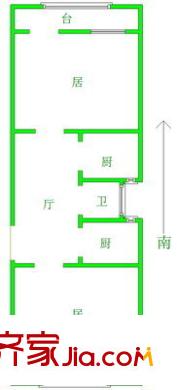 久仰里戶型圖戶型圖  2室1廳2衛(wèi)1廚