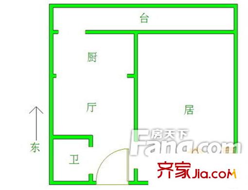 久仰里戶型圖戶型圖  1室1廳1衛(wèi)1廚