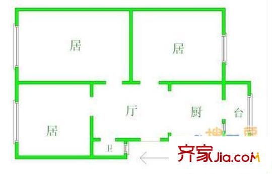 鳳城樓戶型圖戶型圖 3室1廳1衛(wèi)1廚