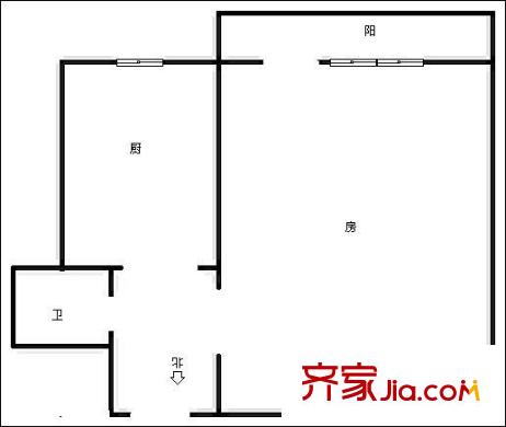 鳳城樓戶型圖戶型圖 1室1廳1衛(wèi)1廚