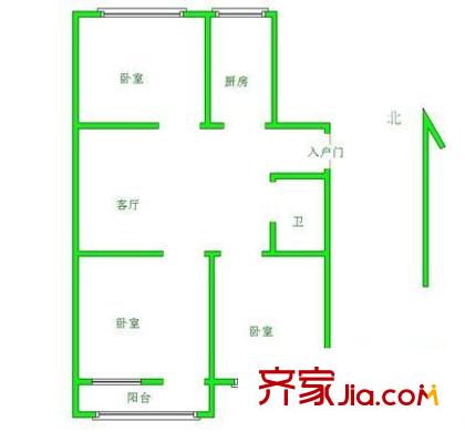 鳳城樓戶型圖戶型圖 3室1廳1衛(wèi)1廚