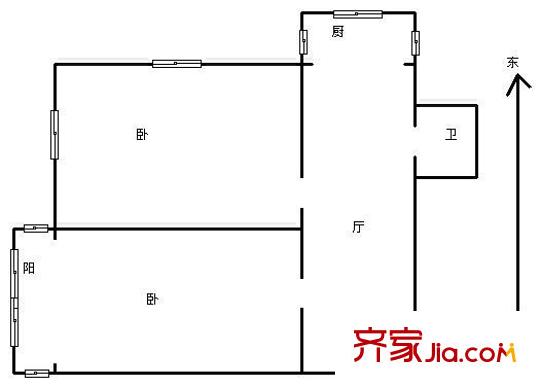 鳳城樓戶型圖戶型圖 2室1廳1衛(wèi)1廚