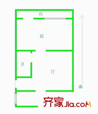 科海里戶(hù)型圖戶(hù)型圖 1室1廳1衛(wèi)1廚