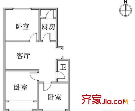 旭水藍(lán)軒戶型圖戶型圖 3室1廳1衛(wèi)1廚