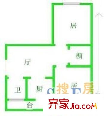 旭水藍(lán)軒戶型圖戶型圖 2室1廳1衛(wèi)1廚