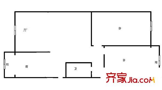 旭水藍(lán)軒戶型圖戶型圖 2室1廳1衛(wèi)1廚