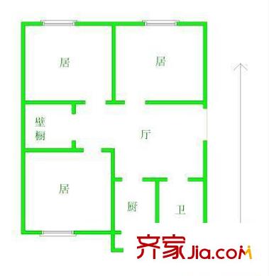 博德花園戶型圖戶型圖 3室1廳1衛(wèi)1廚