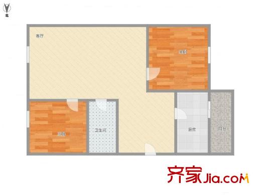 博德花園 2室 戶型圖