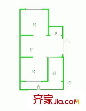 臥龍南里戶型圖戶型圖 2室1廳1衛(wèi)1廚