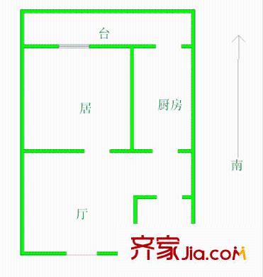 臥龍南里戶型圖戶型圖 1室1廳1衛(wèi)1廚