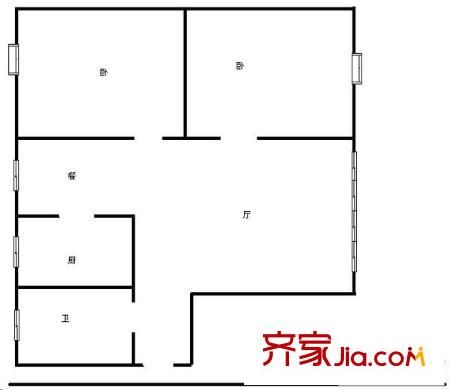 賓水北里戶(hù)型圖戶(hù)型圖 2室1廳1衛(wèi)1廚