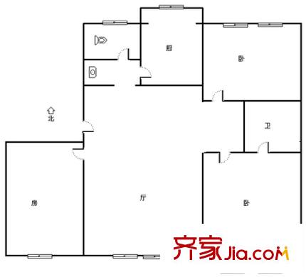 賓水北里戶(hù)型圖 戶(hù)型圖 3室2廳2衛(wèi)2廚