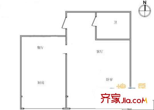 昆石里戶型圖戶型圖 1室1廳1衛(wèi)1廚