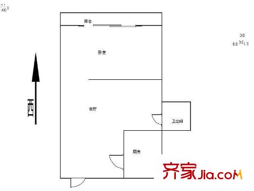 昆石里戶型圖戶型圖 1室1廳1衛(wèi)1廚