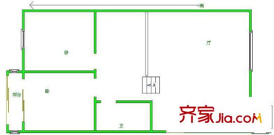 金田公寓戶型圖戶型圖 2室1廳1衛(wèi)1廚