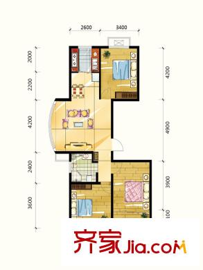 鼎旺90社區(qū)3、4號樓標準層M戶型 3室2廳1衛(wèi)1廚