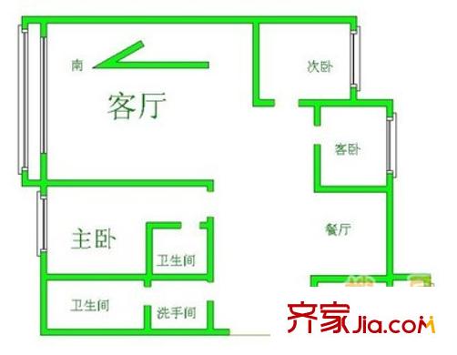翠水園戶(hù)型圖戶(hù)型圖 3室2廳1衛(wèi)1廚