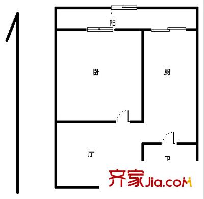 純雅公寓戶型圖戶型圖 1室1廳1衛(wèi)1廚