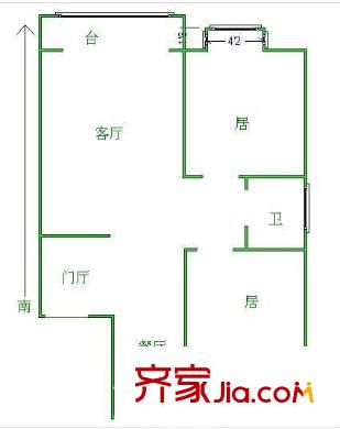 純雅公寓戶型圖戶型圖 2室2廳1衛(wèi)1廚