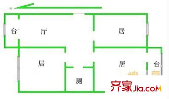 純雅公寓戶型圖戶型圖 3室1廳1衛(wèi)1廚