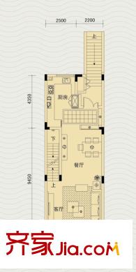 博軒園戶型圖一期1-5號(hào)樓疊上二層戶型 4室2廳3衛(wèi)1廚