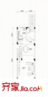 博軒園戶型圖一期1-5號(hào)樓疊上二層原始房型圖 4室2廳3衛(wèi)1廚
