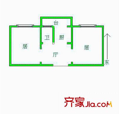 華章里戶型圖戶型圖 2室1廳1衛(wèi)1廚