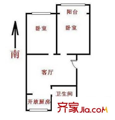 華章里戶型圖戶型圖 2室1廳1衛(wèi)1廚