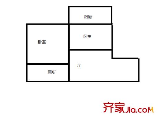 中心北路 2室 戶型圖