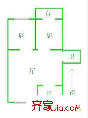 香江花園戶型圖戶型圖 2室1廳1衛(wèi)1廚