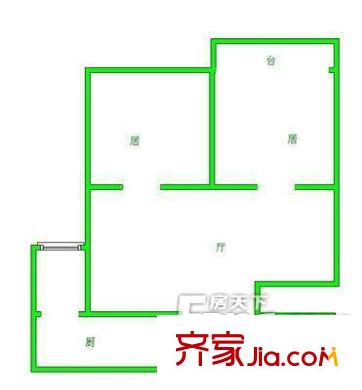香江花園戶型圖戶型圖 2室1廳1衛(wèi)1廚