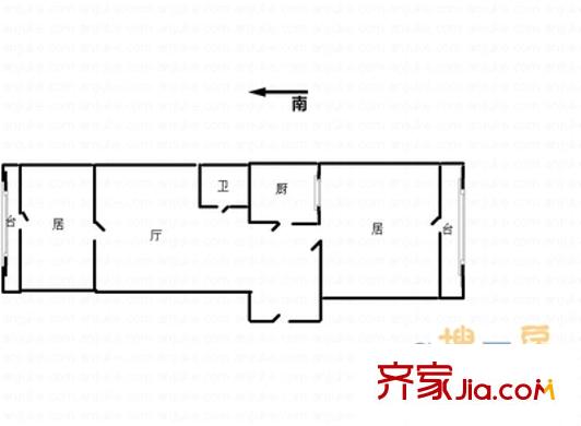 香江花園戶型圖 戶型圖 2室1廳1衛(wèi)1廚
