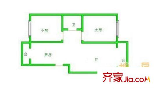 香江花園戶型圖戶型圖 2室1廳1衛(wèi)1廚