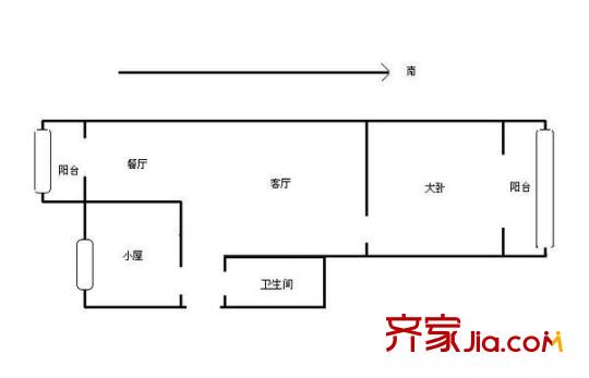 興源公寓戶型圖戶型圖 2室1廳1衛(wèi)1廚