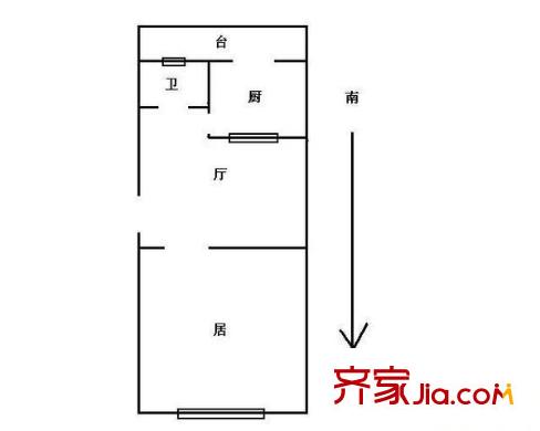 民宜里戶型圖戶型圖 1室1廳1衛(wèi)1廚
