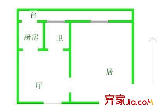 琴江公寓戶型圖戶型圖 1室1廳1衛(wèi)1廚