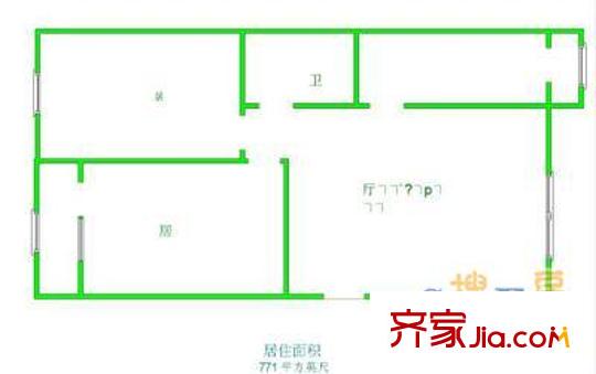 匯恒園戶型圖 戶型圖 2室1廳1衛(wèi)1廚