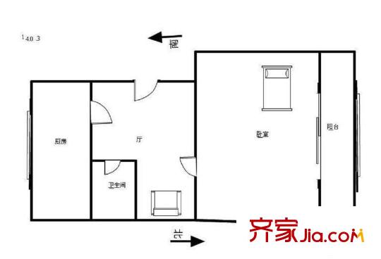 金昆里戶型圖戶型圖 1室1廳1衛(wèi)1廚
