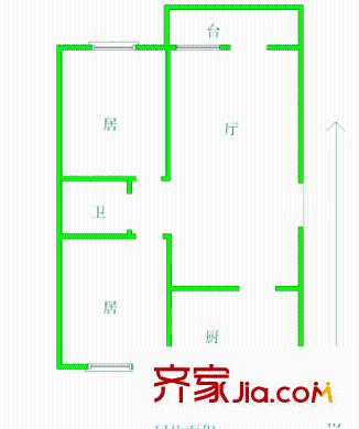 汐岸國(guó)際天汐園戶型圖 戶型圖 2室1廳1衛(wèi)1廚